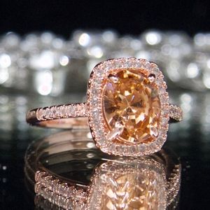 14kt Gold Dipped Halo Swarovski Engagement Ring